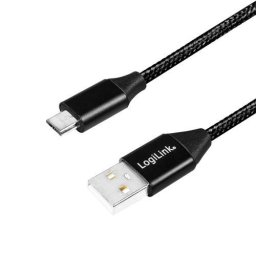 Cablu de date Logilink CU0140, USB 2.0 - USB-C, 1m, Negru
