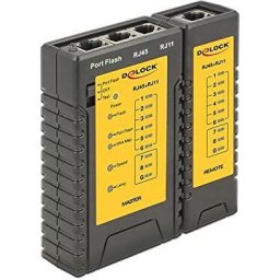 Accesoriu server DeLOCK cable tester RJ45 / RJ12 + port finder (black)