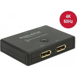Switch KVM Comutator DisplayPort bidirectional 4K 60 Hz Negru