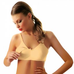 Sutien Alaptat cu Bumbac in Procent Mediu, Culoare Crem, Cod B75