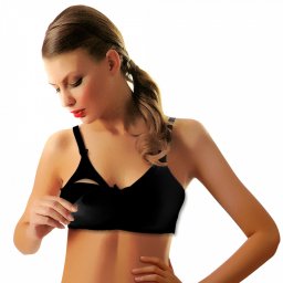 Sutien Alaptat cu Bumbac in Procent Mediu, Culoare Negru, Cod B75