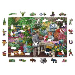 Puzzle 2D, din lemn, Florarie, 505 piese