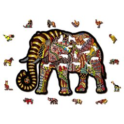 Puzzle 2D, din lemn, Elefant magic, 250 piese