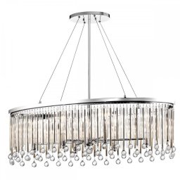 Suspensie dining Piper, L:91,6 cm, 6xE14, crom, KL-PIPER-ISLE-PC