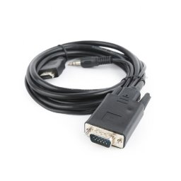 Cablu Gembird A-HDMI-VGA-03-10, HDMI - VGA + 3.5mm jack, 3m, Black