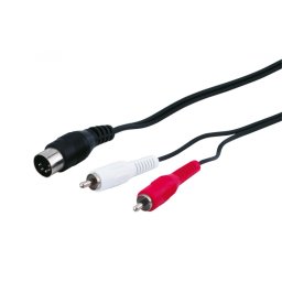 Cablu DIN 5 pini la 2 x RCA T-T 1.5m, Goobay G50014