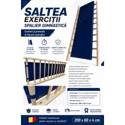 Saltea exercitii spalier gimnastica 200x60x4 cm, albastru