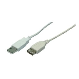 Cablu LogiLink CU0011, USB 2.0 Male - USB 2.0 Female, 3m, Alb