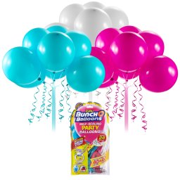 BUNCH O BALLOONS Baloane de petrecere Set rezerve roz, bleu, alb (24 baloane)
