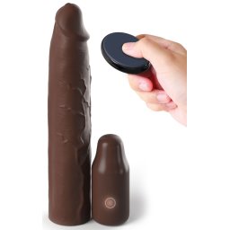 Pipedream Fantasy X-tensions Elite 3" Vibrating Mega X-tension with Remote Brown