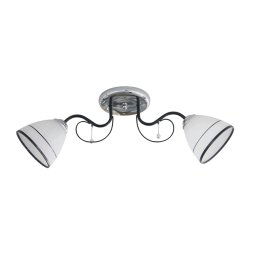 Lustra Erste Clover Crom Negru si Alb 2xE27