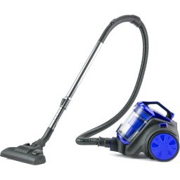 Aspirator Daewoo fara sac, RCC-120B-1, putere 800 W, recipient colectare praf 1.5 litri, tub telescopic metal, putere de aspirare 140 W, aspiratie ciclonica, perie standard + 2 perii mici, lungime cablu 5 metri, Albastru