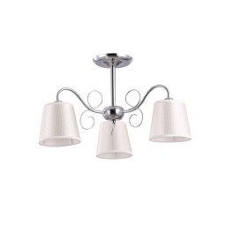 Lustra Erste Ivy Crom cu Alb 3xE27