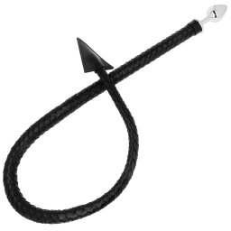 OhMama Fetish Devil's Tail Leather & Metal Butt Plug 7cm