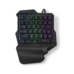 Nedis GKBDS110BK - Tastatură de gaming LED RGB, 5V, cu o singură mână