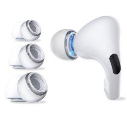 Set de Dopuri Silicon pentru AirPods Pro AirPods Pro 2 - 3 Marimi, Confort si Durabilitate alb