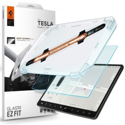 Folie sticla cu sistem de montare Spigen glas tr ez fit compatibila cu Tesla Model Y 3