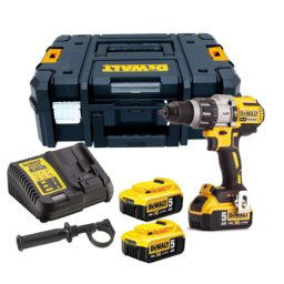 Masina de gaurit si insurubat, cu percutie, DeWALT, cu acumulator, 18 V, 5AH