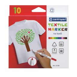 Marker textile 10 culori Centropen 2739