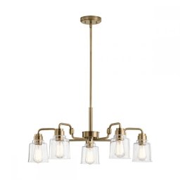 Candelabru Aivian, 5xE27, alamă, D:76,2 cm, KL-AIVIAN5-WBR