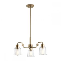 Lustră Aivian, 3xE27, alamă, D:57,4 cm, KL-AIVIAN3-WBR