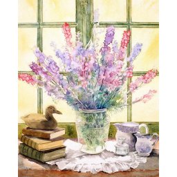 Set pictura pe numere, cu sasiu, Buchet de lupin, 40x50 cm
