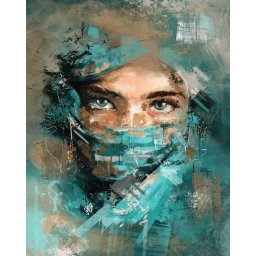 Set pictura pe numere, cu sasiu, Privire captivanta, 40x50 cm