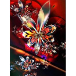 Set goblen cu diamante, fara sasiu, Design fractal, 40x50 cm