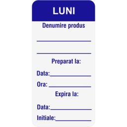 Etichete personalizate, LUNI - Zilele Saptamanii 25x54 mm, 1000 buc rola