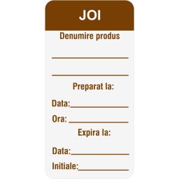 Etichete personalizate, JOI - Zilele Saptamanii 25x54 mm, 1000 buc rola