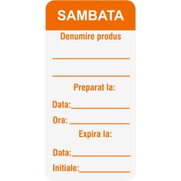 Etichete personalizate, SAMBATA - Zilele Saptamanii 25x54 mm, 1000 buc rola