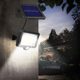 Lampa solara LED cu senzor de mișcare Maclean Energy IP44, 5W, 400lm, 6000K alb rece, baterie litiu 1300 mAh, 5,5V DC MCE438