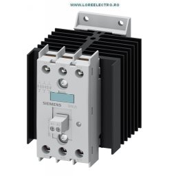 3RF2420-1AC45 CONTACTOR STATIC ELECTRONIC TRIFAZAT 20A CONTROL 3 FAZE, SIEMENS, TENSIUNE DE FORTA 48V .. 600V AC, TENSIUNE DE COMANDA 4 .. 30V DC CU RADIATOR