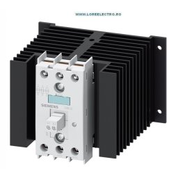 3RF2440-1AC45 CONTACTOR STATIC ELECTRONIC TRIFAZAT 40A CONTROL 3 FAZE, SIEMENS, TENSIUNE DE FORTA 48V .. 600V AC, TENSIUNE DE COMANDA 4 .. 30V DC CU RADIATOR