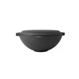 Oala de fonta tip wok, cu capac, 3 in 1, 32x14 cm, Perfect Home GartenVIP DiyLine
