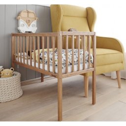 Set Patut Mic 90 x 40 cm Vintage Din Lemn Masiv plus Saltea Confort II 90 cm x 40 cm x 8 cm Woodies Dream Crib