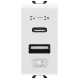 Sursa de alimentare usb tip A+C 3A 1 modul Gewiss Chorus GW10449