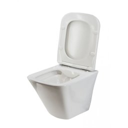 Set vas WC suspendat Aria Square Cleanmann + capac WC Aria Slim duroplast antibacterian, cadere lenta, demontare rapida,