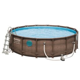 Piscina rotunda cu cadru metalic Bestway Power Steel Vista 488x122cm, 11 in 1, toate accesoriile incluse