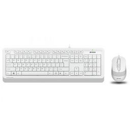 Kit Tastatura + mouse A4Tech Fstyler USB Alb/Gri, F1010-W