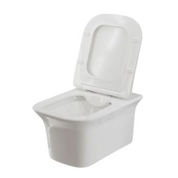 Set vas WC suspendat Thema Rectangular Cleanmann + capac WC Thema Slim duroplast antibacterian, cadere lenta, demontare rapida,
