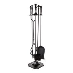 Set de accesorii semineu Moon Black, 4 piese, Dimensiuni 780x170 mm, negru