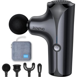 Aparat de masaj Gun Renpho Mini, 5 capete interschimbabile, 5 trepte de viteza, Incarcare USB-C