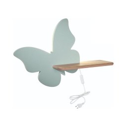 Aplică LED cu raft pentru copii BUTTERFLY LED/5W/230V verde/lemn