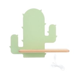 Aplică LED cu raft pentru copii CACTUS LED/4W/230V verde/lemn