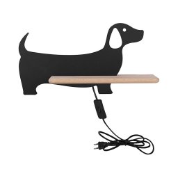 Aplică LED cu raft pentru copii DOG LED/5W/230V negru/lemn