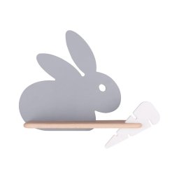 Aplică LED cu raft pentru copii RABBIT LED/4W/230V gri/alb/lemn