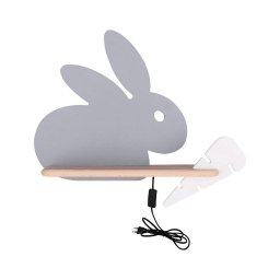 Aplică LED cu raft pentru copii RABBIT LED/4W/230V gri/alb/lemn