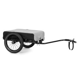 KLARFIT Companion, căruciour pentru bagaj, 40kg/50litri, remorcă pentru bicicletă, cărucior manual, negru (BCT1-Companion-Grey)