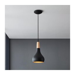 Lustră pe cablu SABINAR 1xE27/40W/230V d. 18 cm neagră Eglo 900161